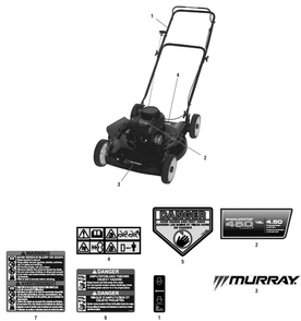 Part Location Diagram of 7104063YP Murray Decal, 450 Series